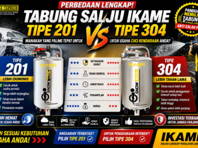 Perbedaan Tabung Snow Foam Stainless 201 dan 304 Ikame: Mana yang Lebih Tepat untuk Usaha Cuci Kendaraan?